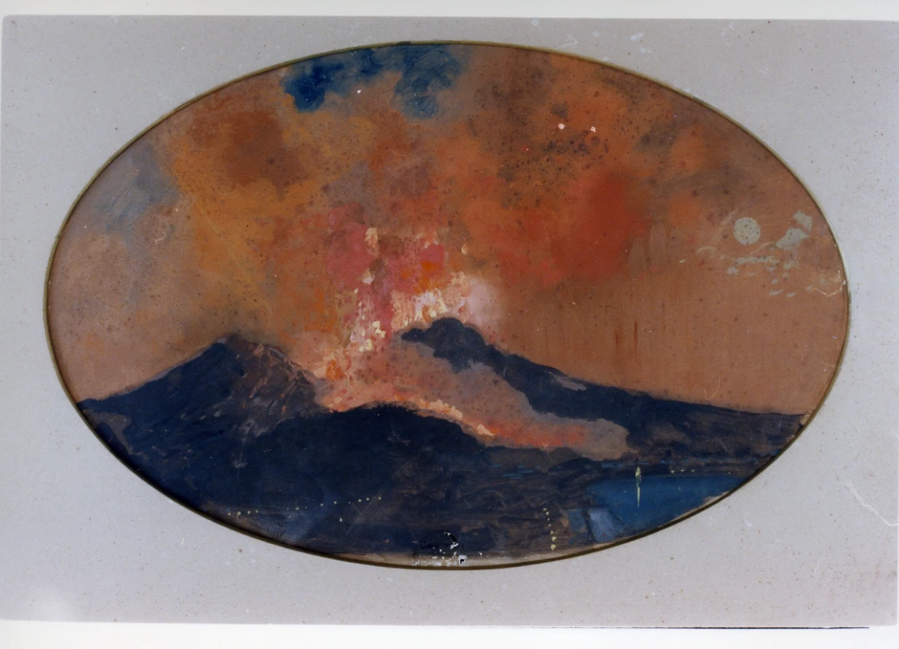 Veduta del Vesuvio in eruzione - Certosa e Museo Nazionale S. Martino, Napoli